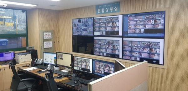 쓰레기 무단투기 단속 CCTV 통합상황실 모습(2월)